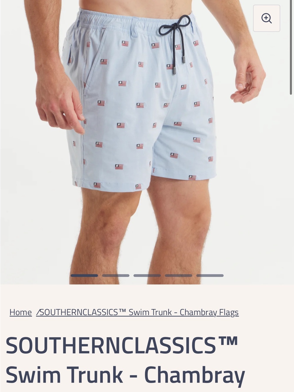 NWT Southern Marsh Light Blue Swim Trunk